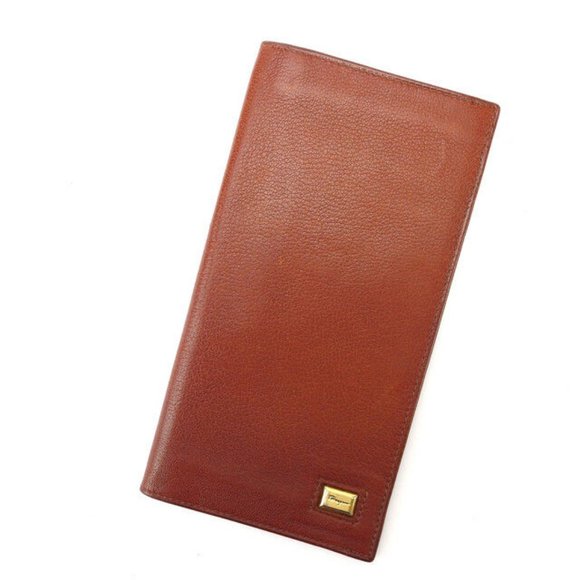 Salvatore Ferragamo Wallet Purse Long Wallet Brown Woman Authentic Used Y1085 - Picture 1 of 6